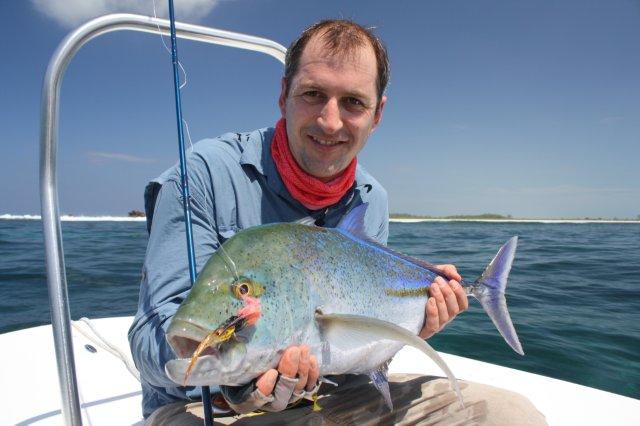 Angling Trust boss Mark Lloyd lucked out on the GTs but had some great sport with Bluefin Trevally